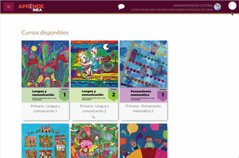 Pantalla que muestra las calificaciones.